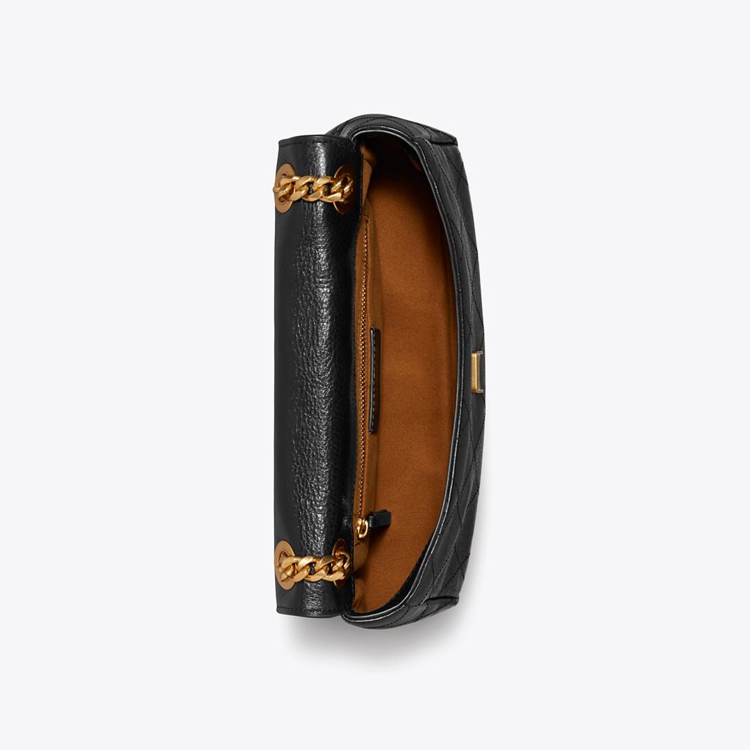 Tory Burch Small Charlie Quilted Shoulder Bag Black