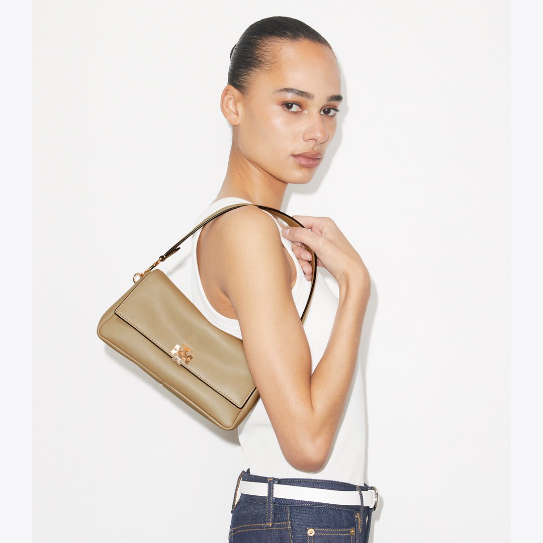 Tory Burch Small Charlie Shoulder Bag Soft Cement