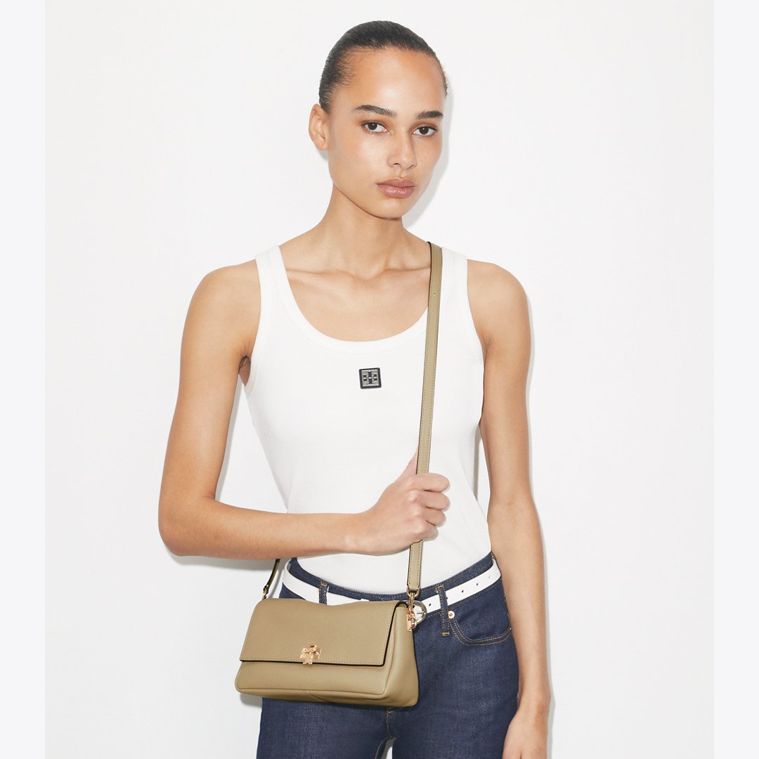 Tory Burch Small Charlie Shoulder Bag Soft Cement