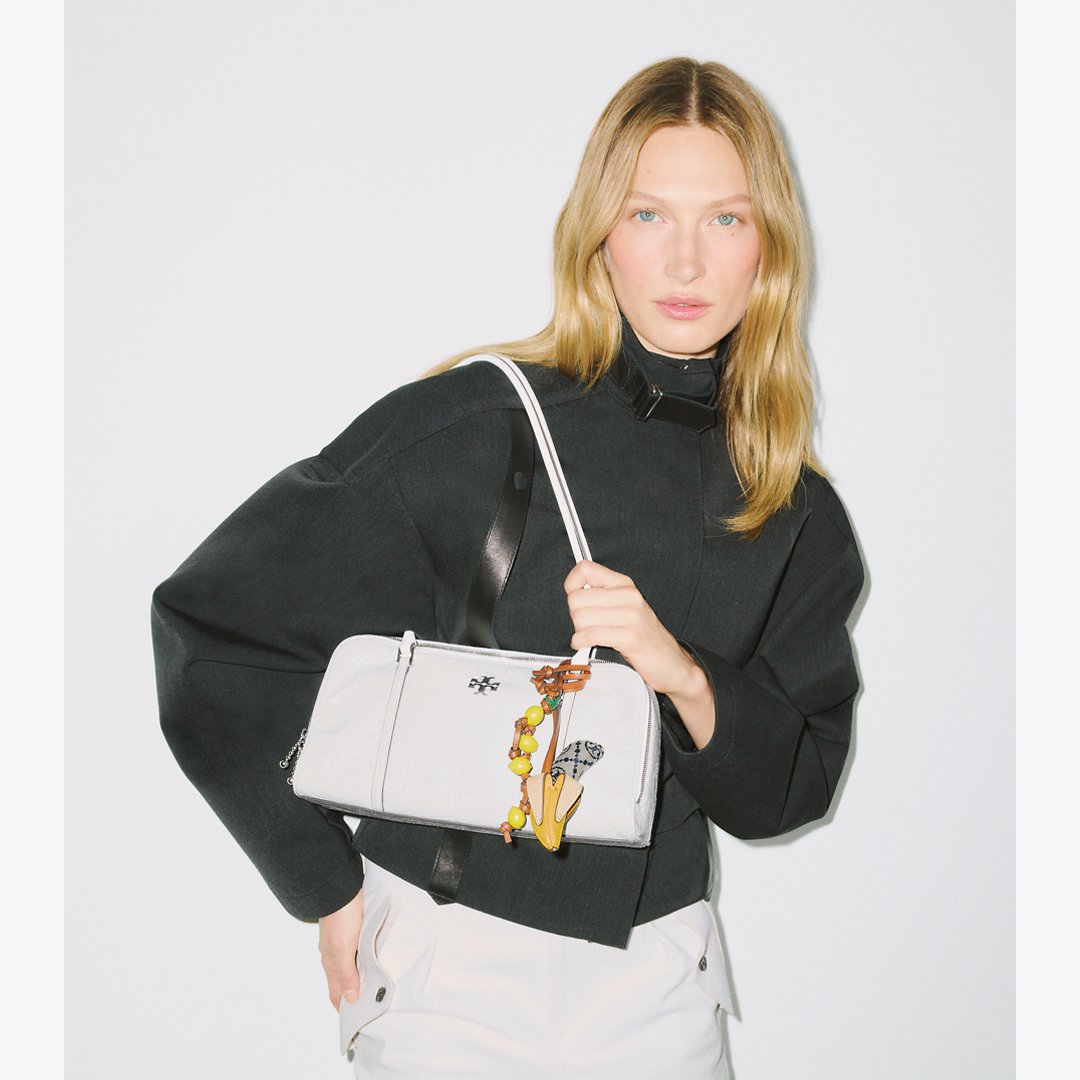 Tory Burch Small Crinkle Leather Marshmallow Satchel White