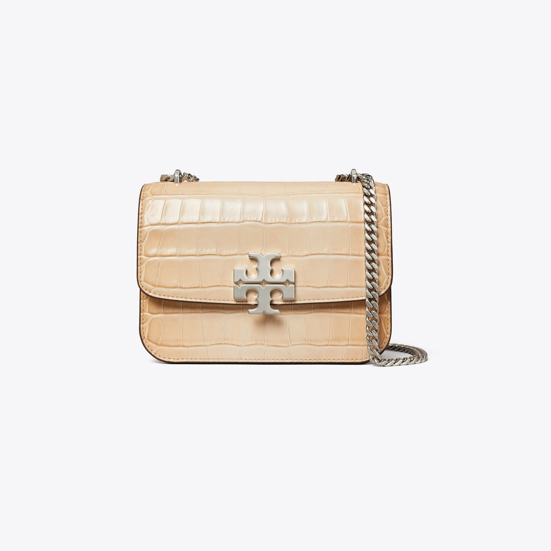 Tory Burch Small Eleanor Croc-Embossed Bag Pale Blush