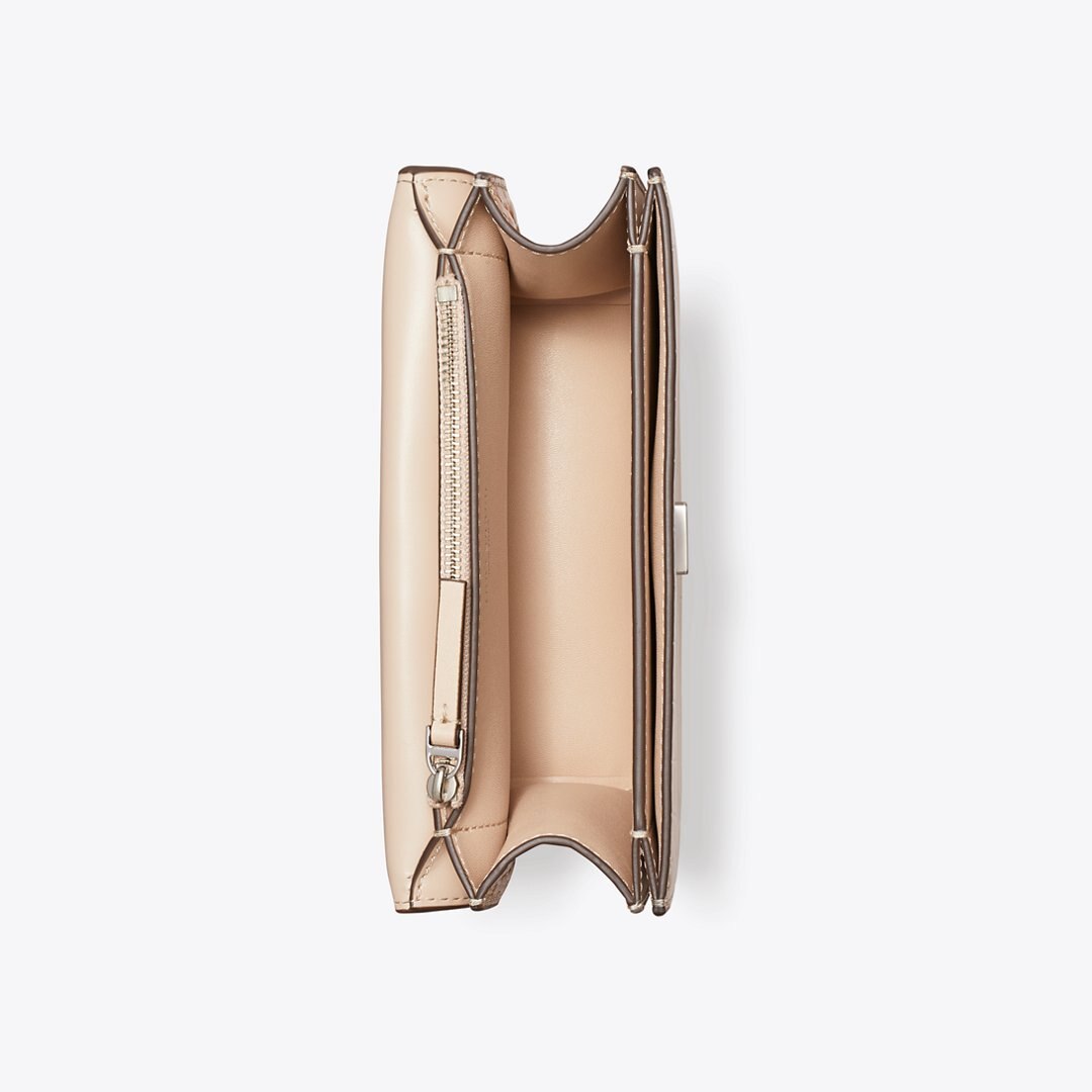 Tory Burch Small Eleanor Croc-Embossed Bag Pale Blush