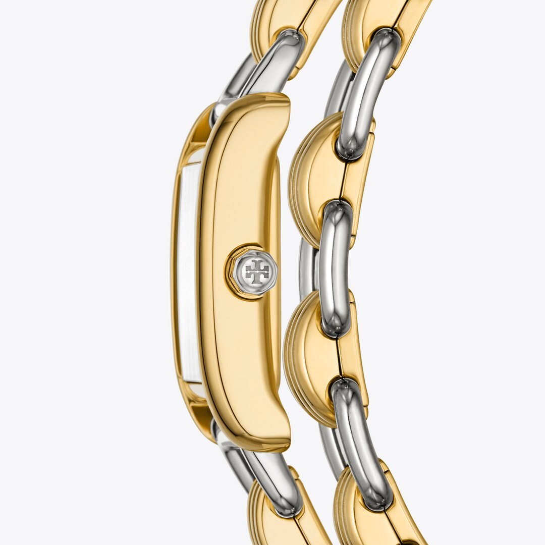 Tory Burch Small Eleanor Double Wrap Watch IVORY/ TWO-TONE