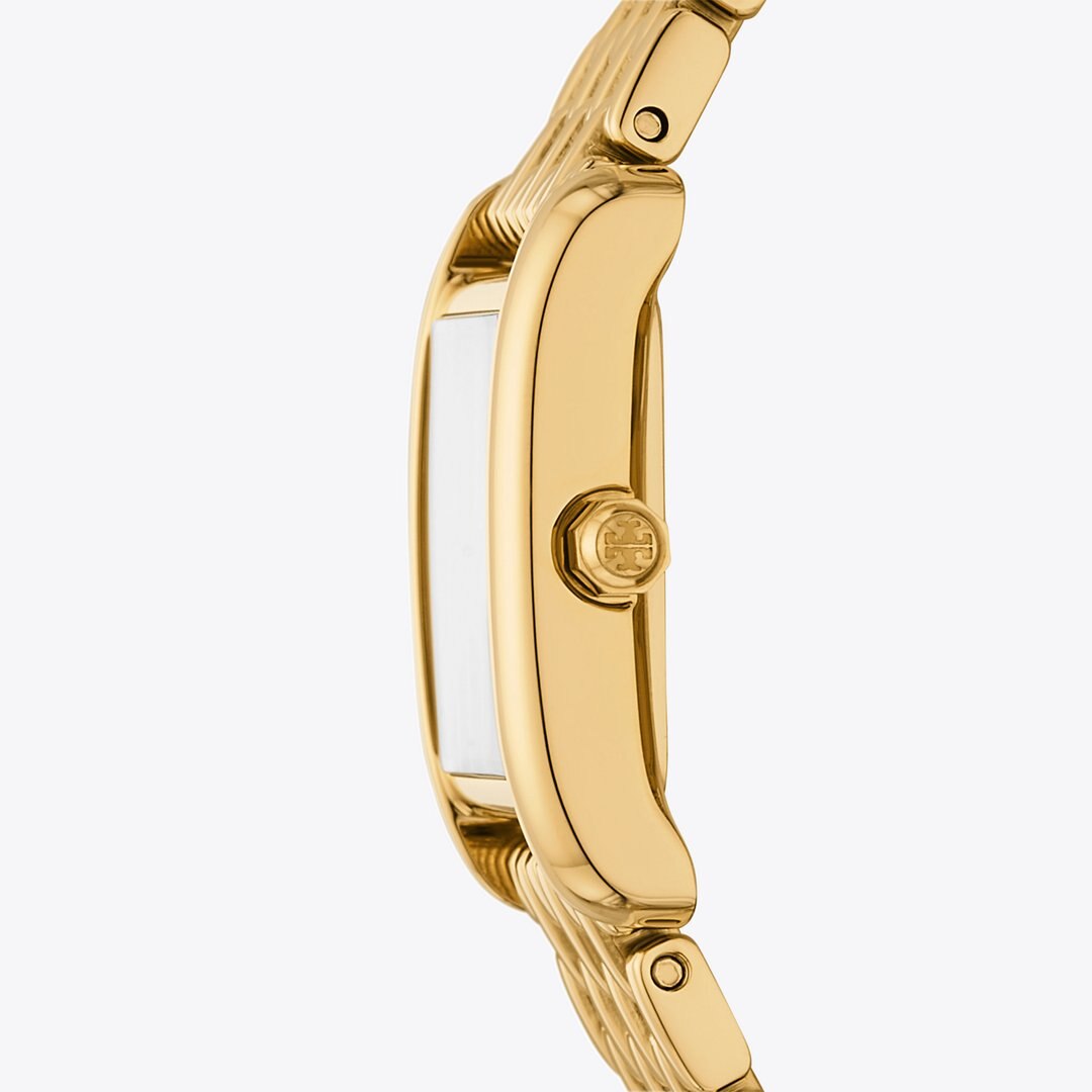 Tory Burch Small Eleanor Watch WHITE MOP/GOLD