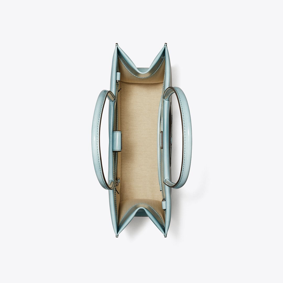 Tory Burch Small Ella Bio Brush-Off Tote Northern Blue