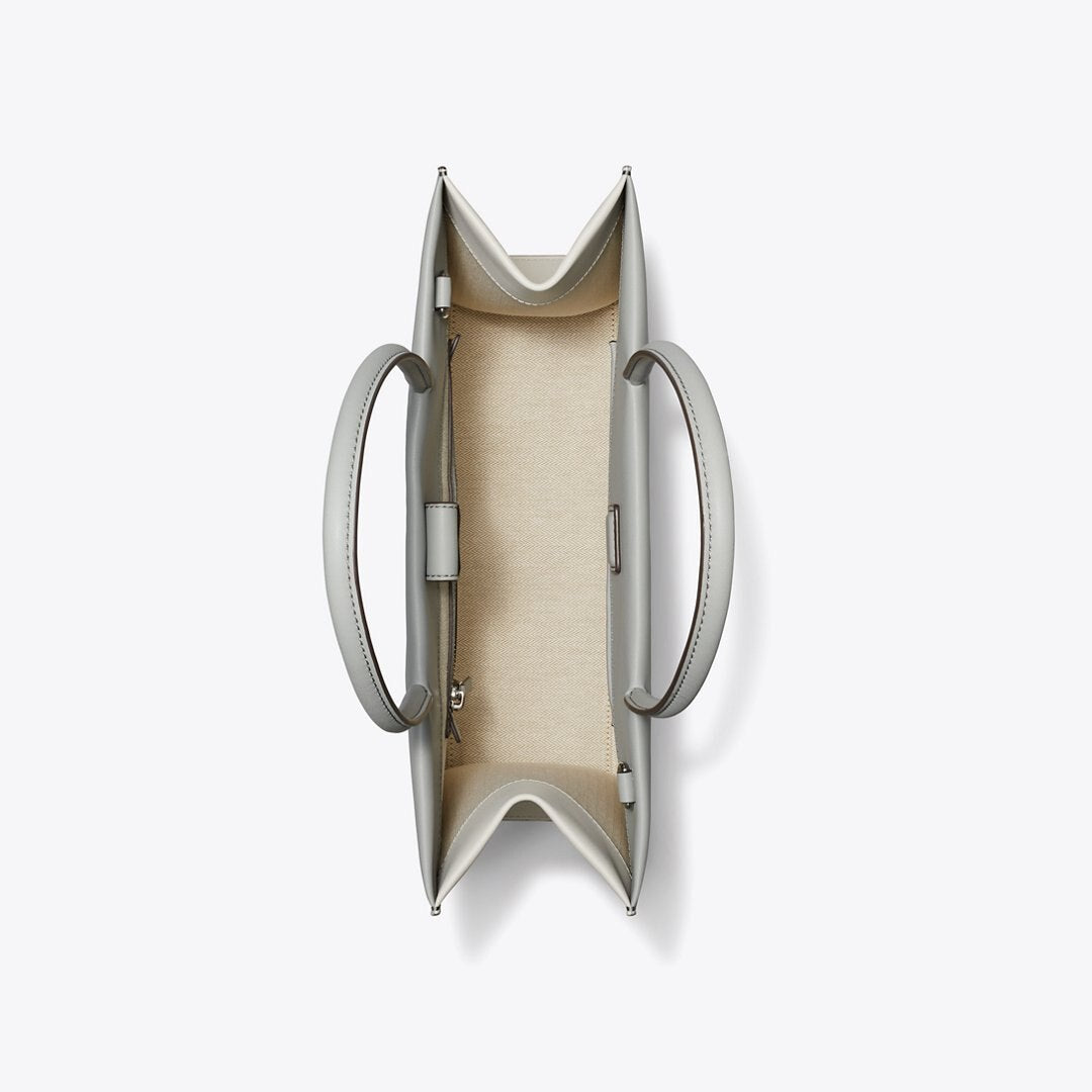 Tory Burch Small Ella Bio Color-Block Tote Light Granite / Moongaze