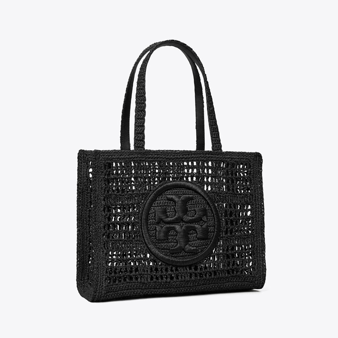 Tory Burch Small Ella Hand-Crocheted Tote Black