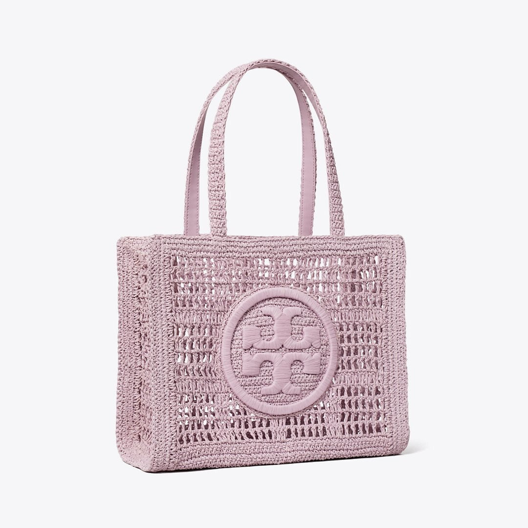 Tory Burch Small Ella Hand-Crocheted Tote Pale Purple