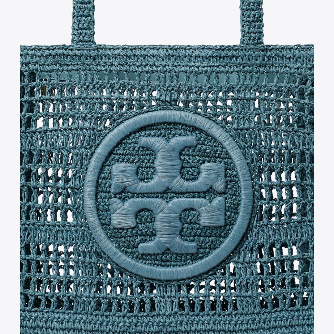 Tory Burch Small Ella Hand-Crocheted Tote Deep Slate