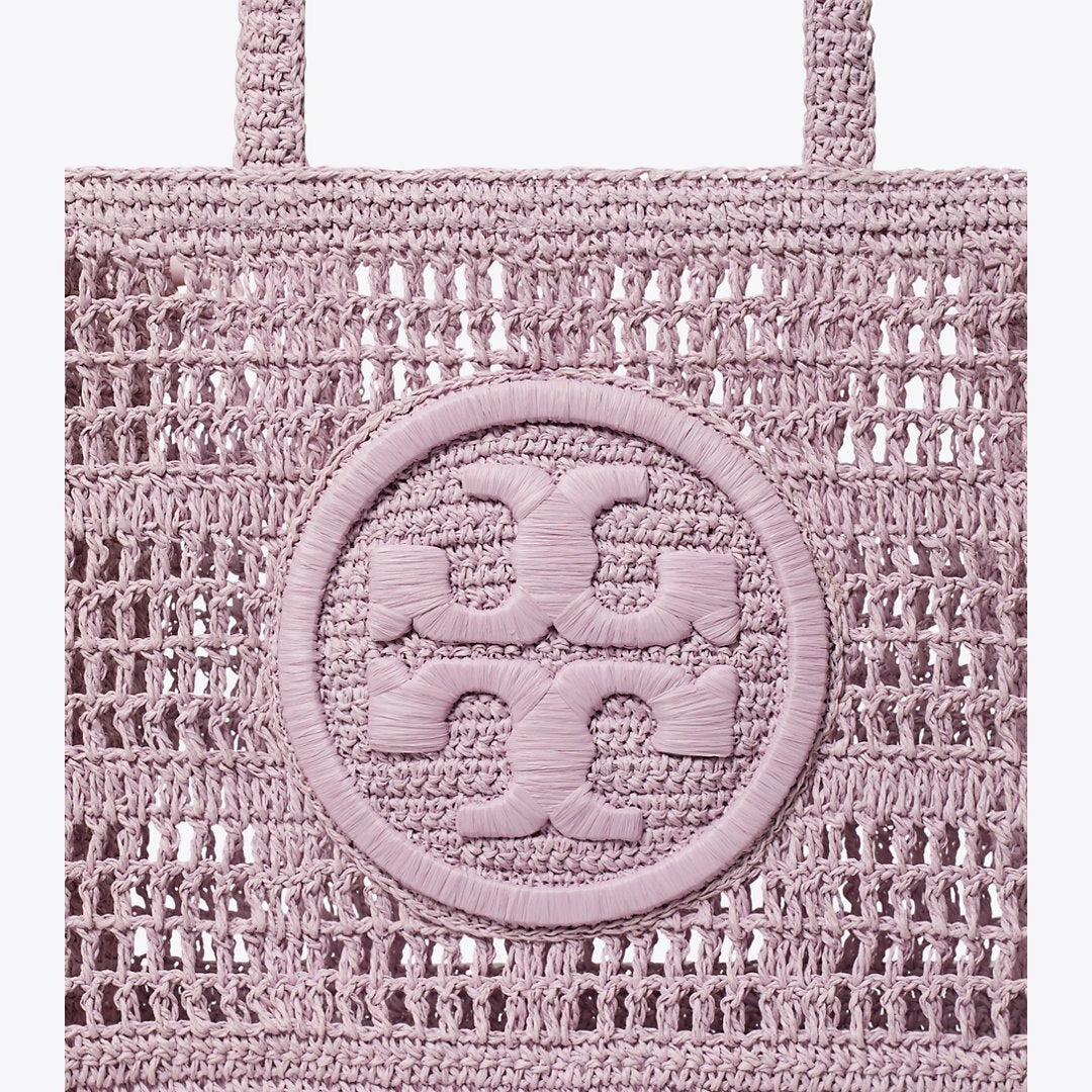 Tory Burch Small Ella Hand-Crocheted Tote Pale Purple
