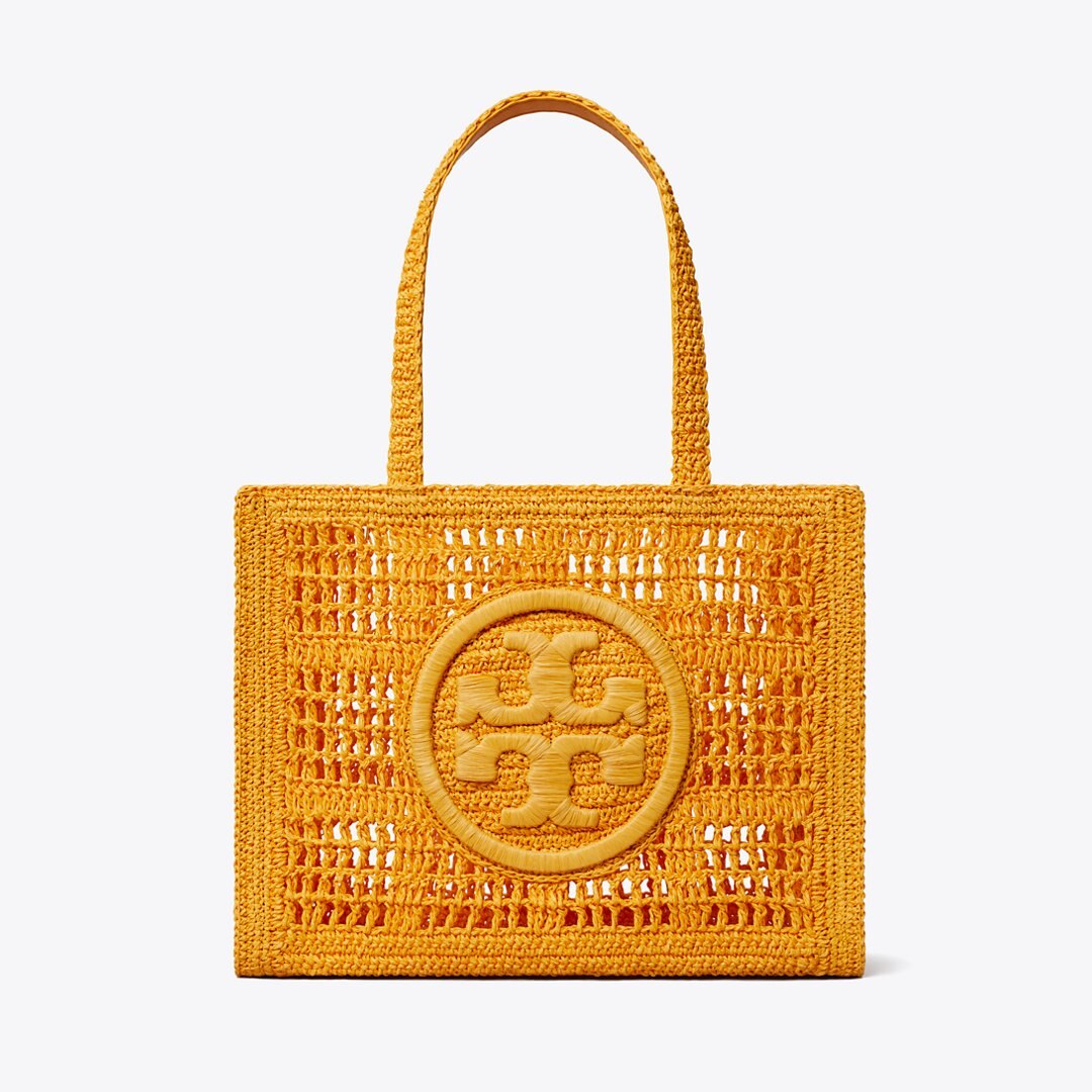 Tory Burch Small Ella Hand-Crocheted Tote Peachy