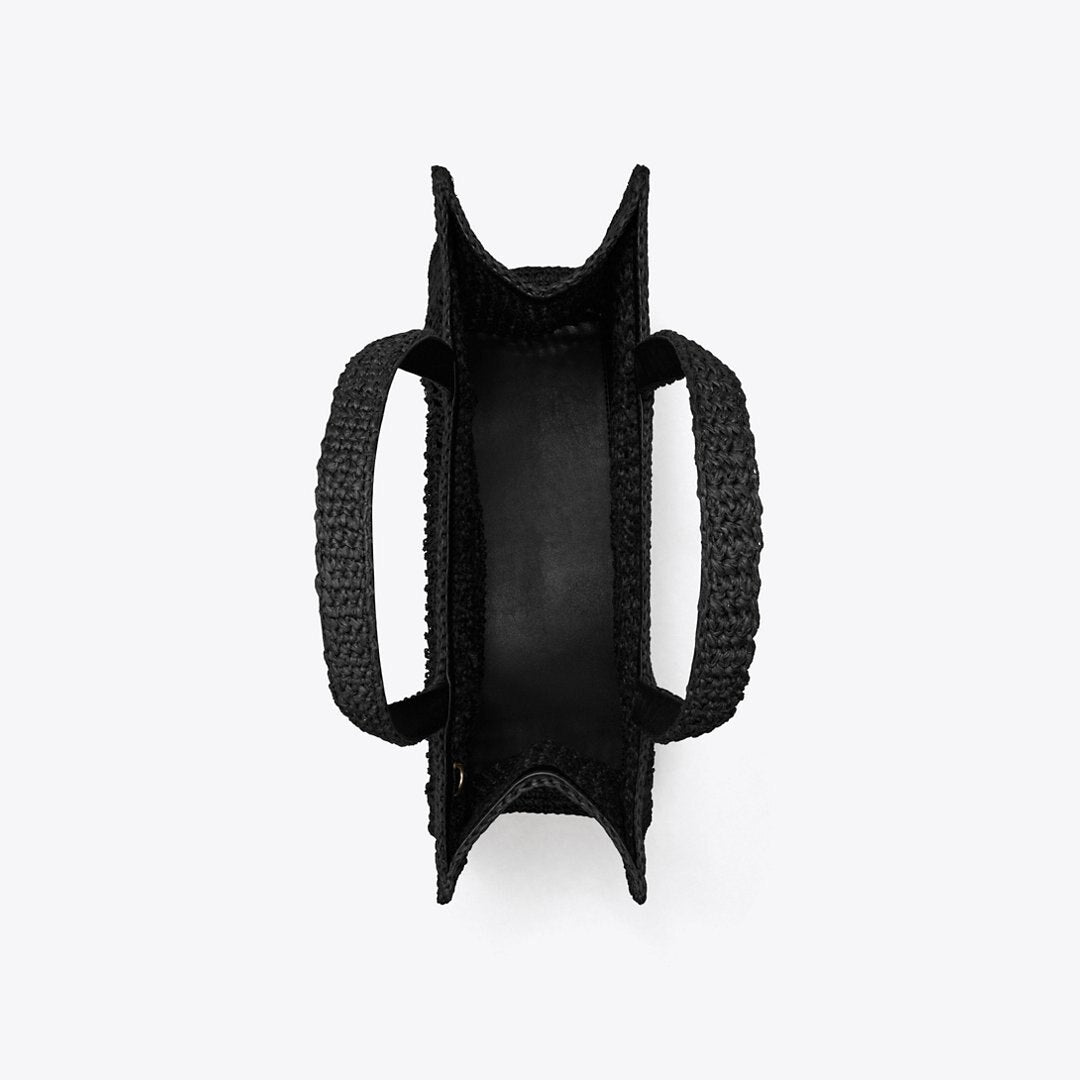 Tory Burch Small Ella Hand-Crocheted Tote Black