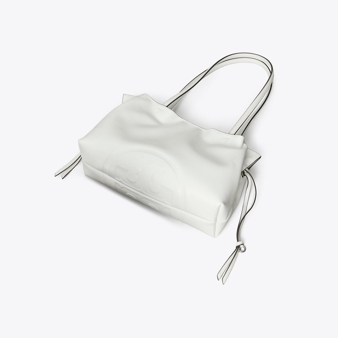Tory Burch Small Ella natuura Drawstring Tote Bianco