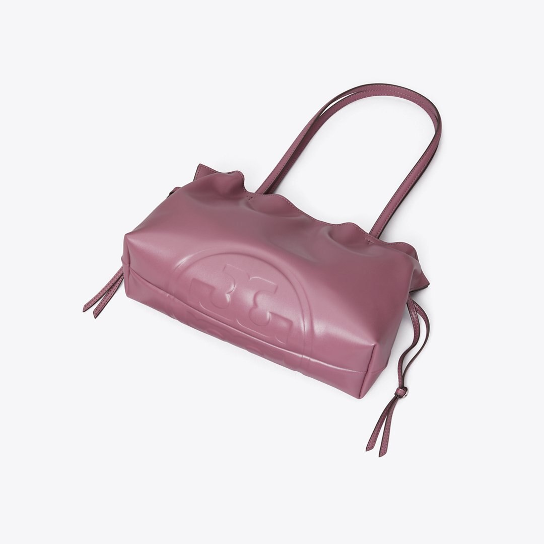 Tory Burch Small Ella natuura Drawstring Tote Plum Haze