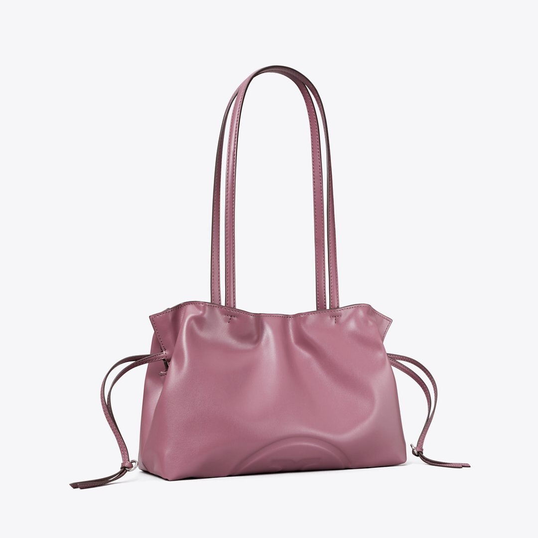 Tory Burch Small Ella natuura Drawstring Tote Plum Haze