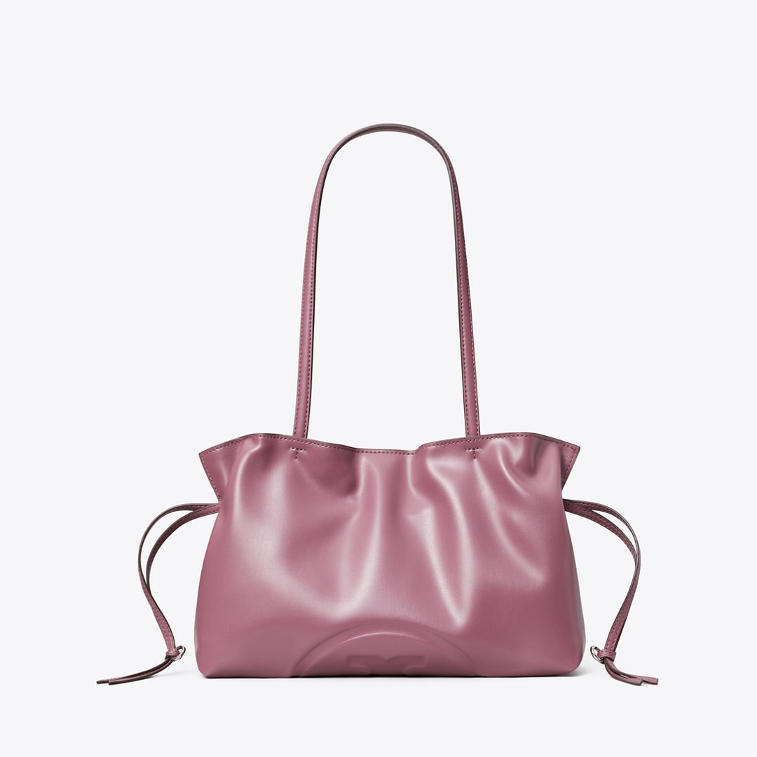 Tory Burch Small Ella natuura Drawstring Tote Plum Haze