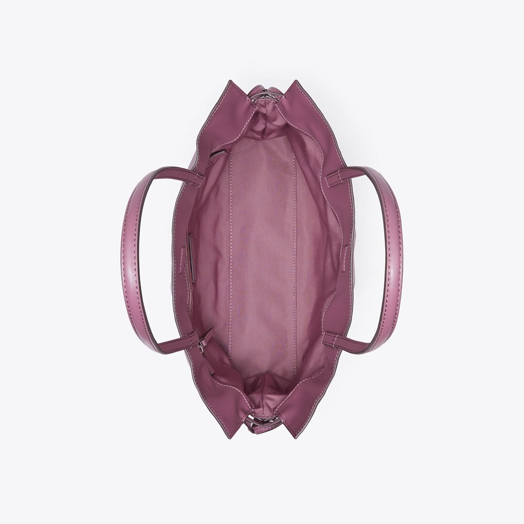 Tory Burch Small Ella natuura Drawstring Tote Plum Haze