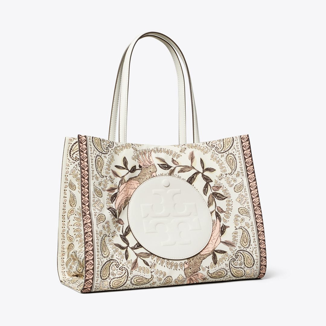 Tory Burch Small Ella Printed Tote Pink Cockatoo