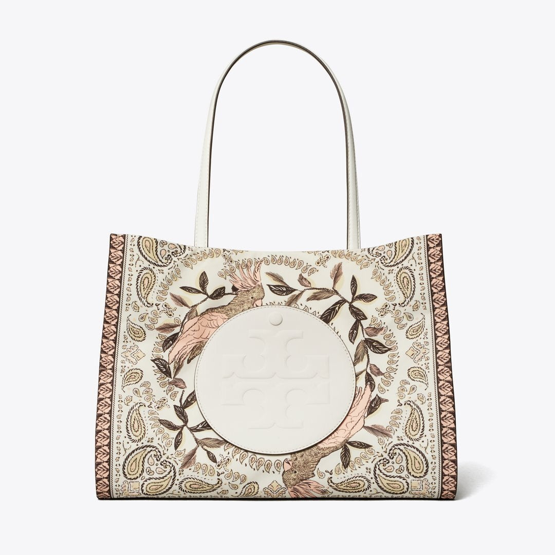 Tory Burch Small Ella Printed Tote Pink Cockatoo