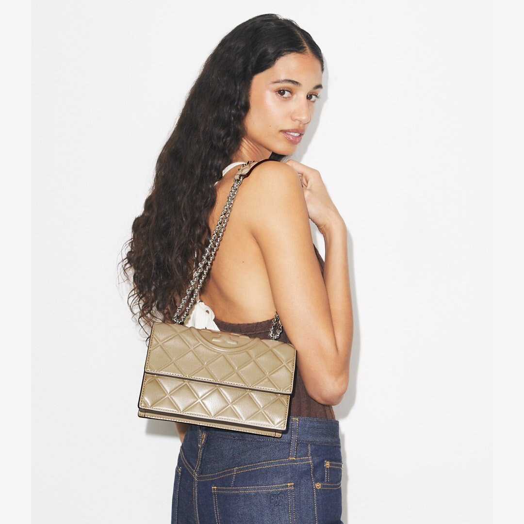 Tory Burch Small Fleming Shoulder Bag Soft Cement