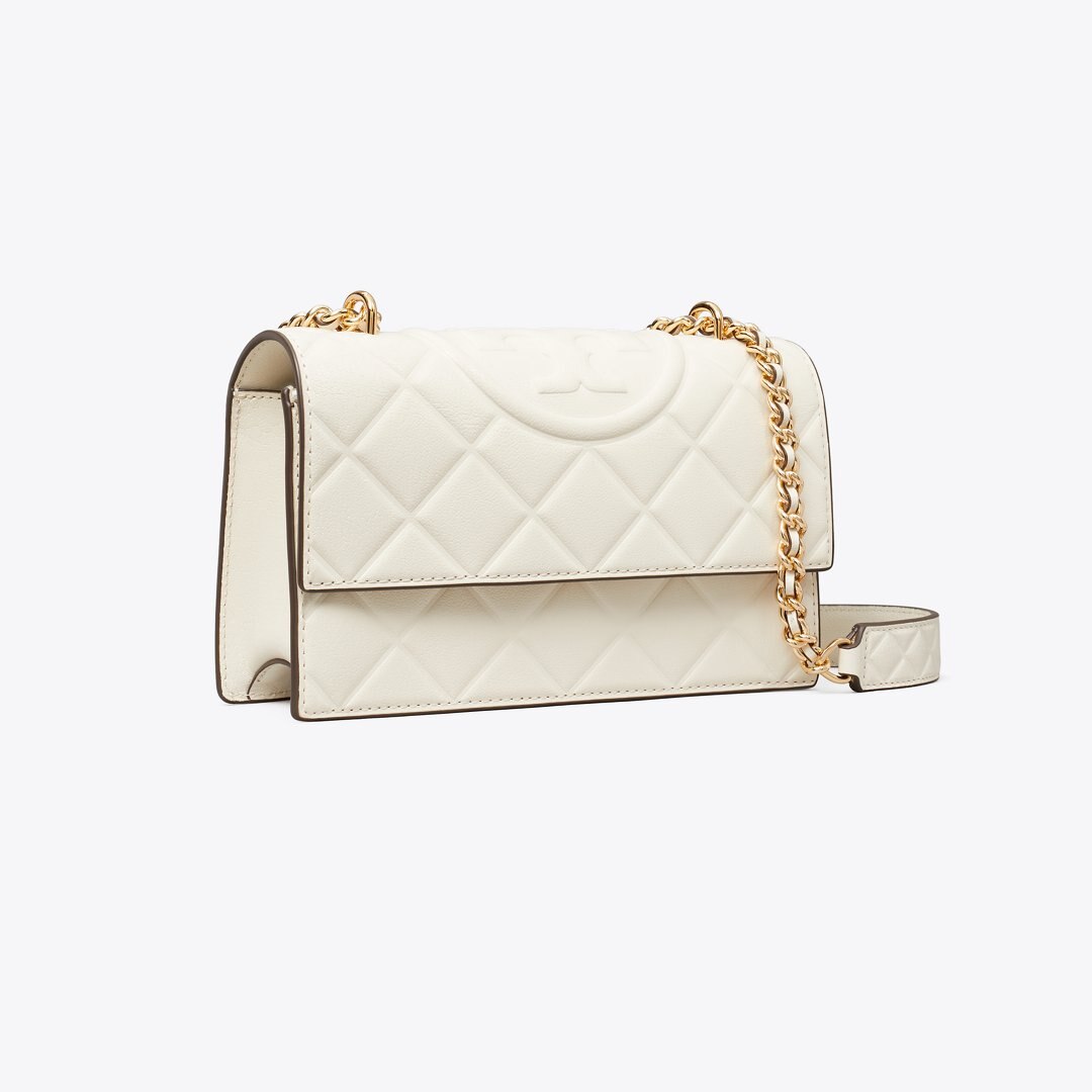 Tory Burch Small Fleming Shoulder Bag Light Cream