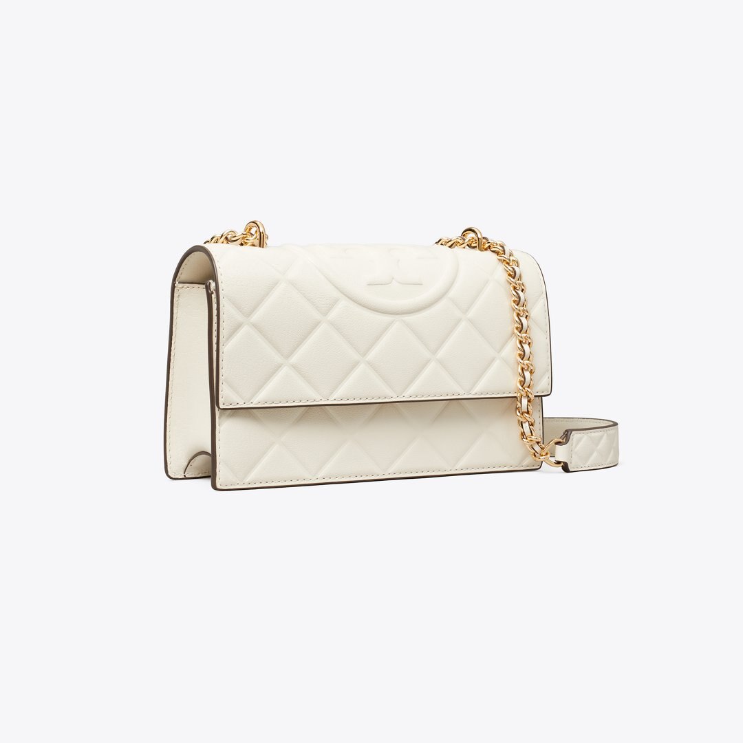 Tory Burch Small Fleming Shoulder Bag Light Cream