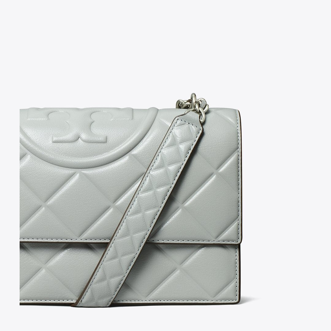 Tory Burch Small Fleming Shoulder Bag Gray