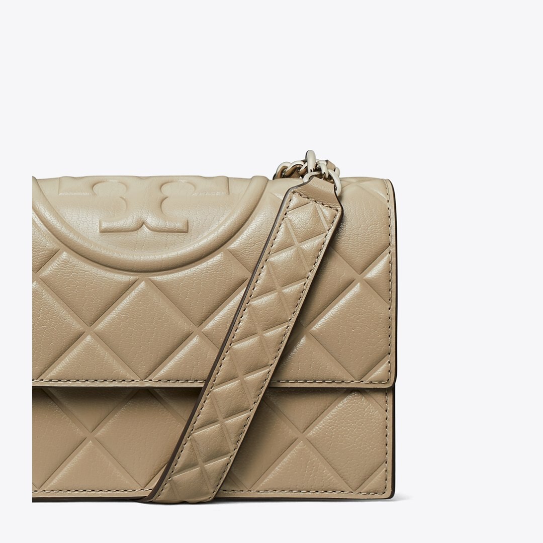 Tory Burch Small Fleming Shoulder Bag Soft Cement