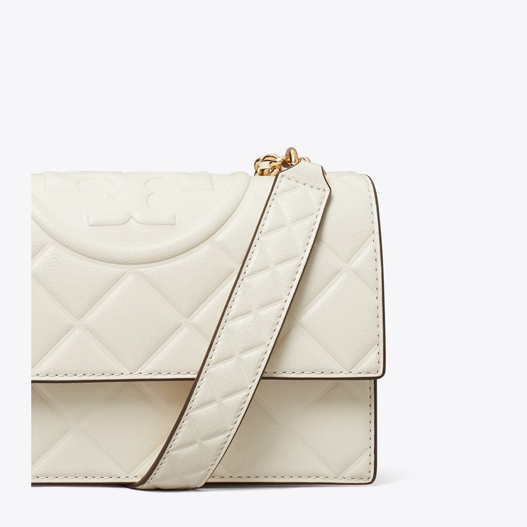 Tory Burch Small Fleming Shoulder Bag Light Cream