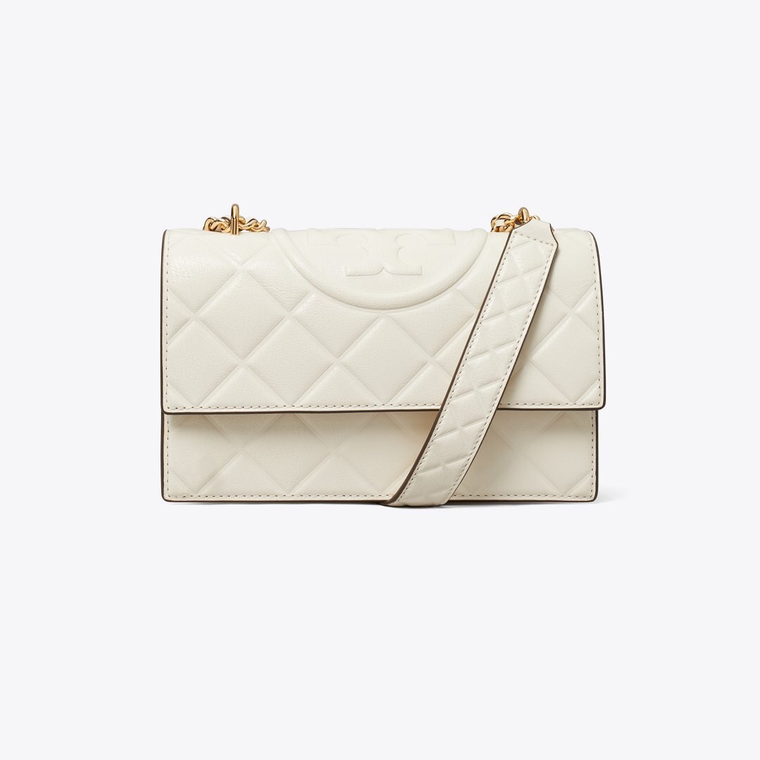 Tory Burch Small Fleming Shoulder Bag Light Cream
