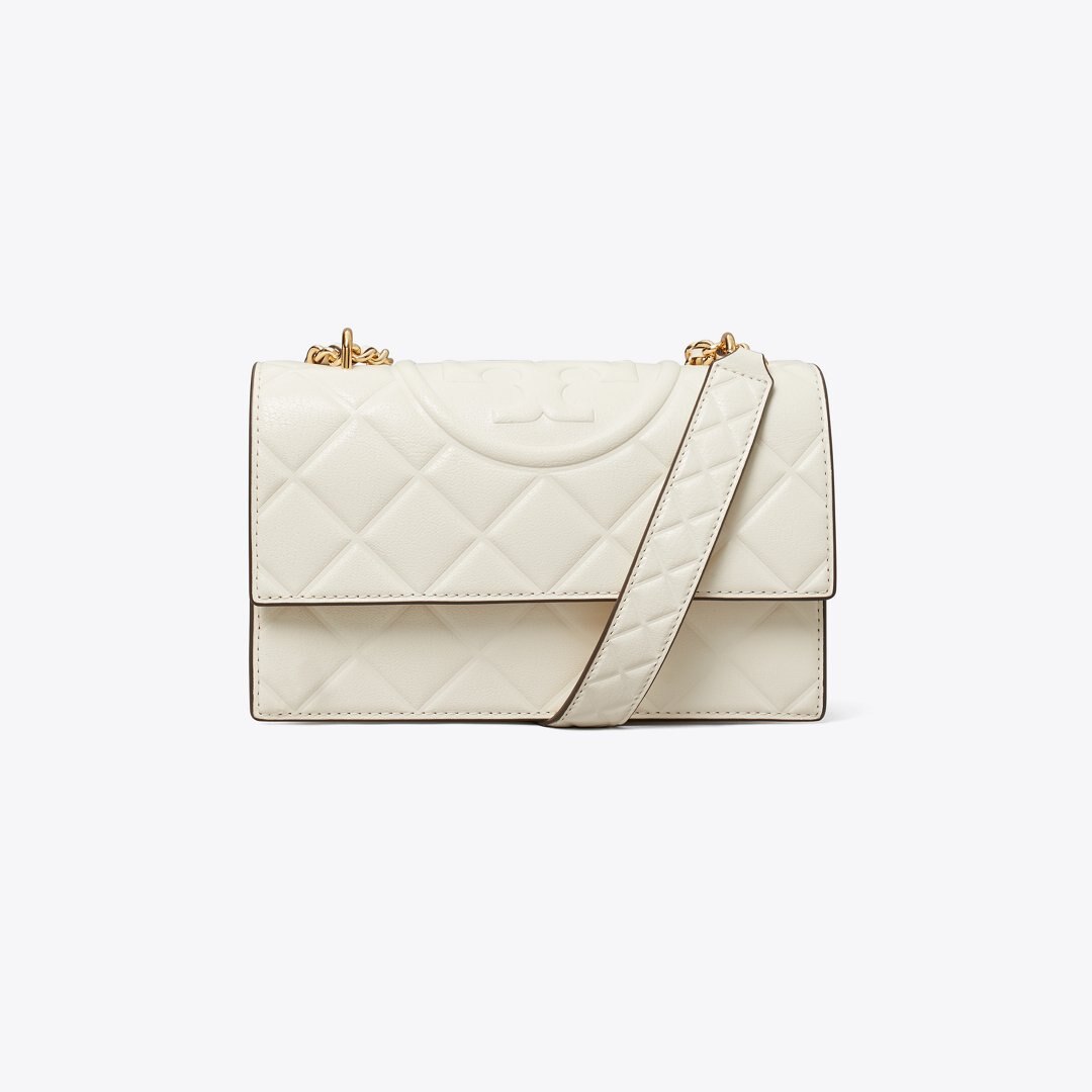 Tory Burch Small Fleming Shoulder Bag Light Cream