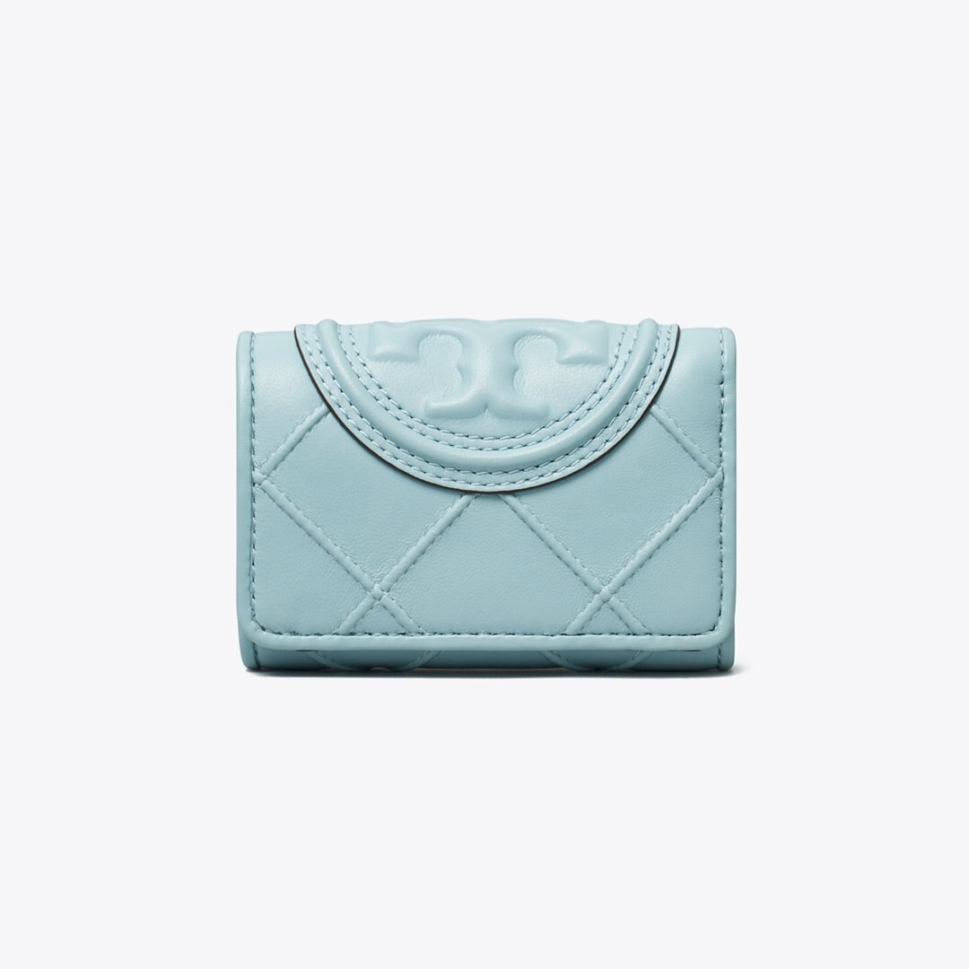 Tory Burch Small Fleming Soft Flap Wallet Geyser