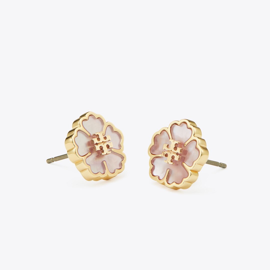 Tory Burch Small Forget Me Not Stud Earrings Tory Gold / Mother of Pearl