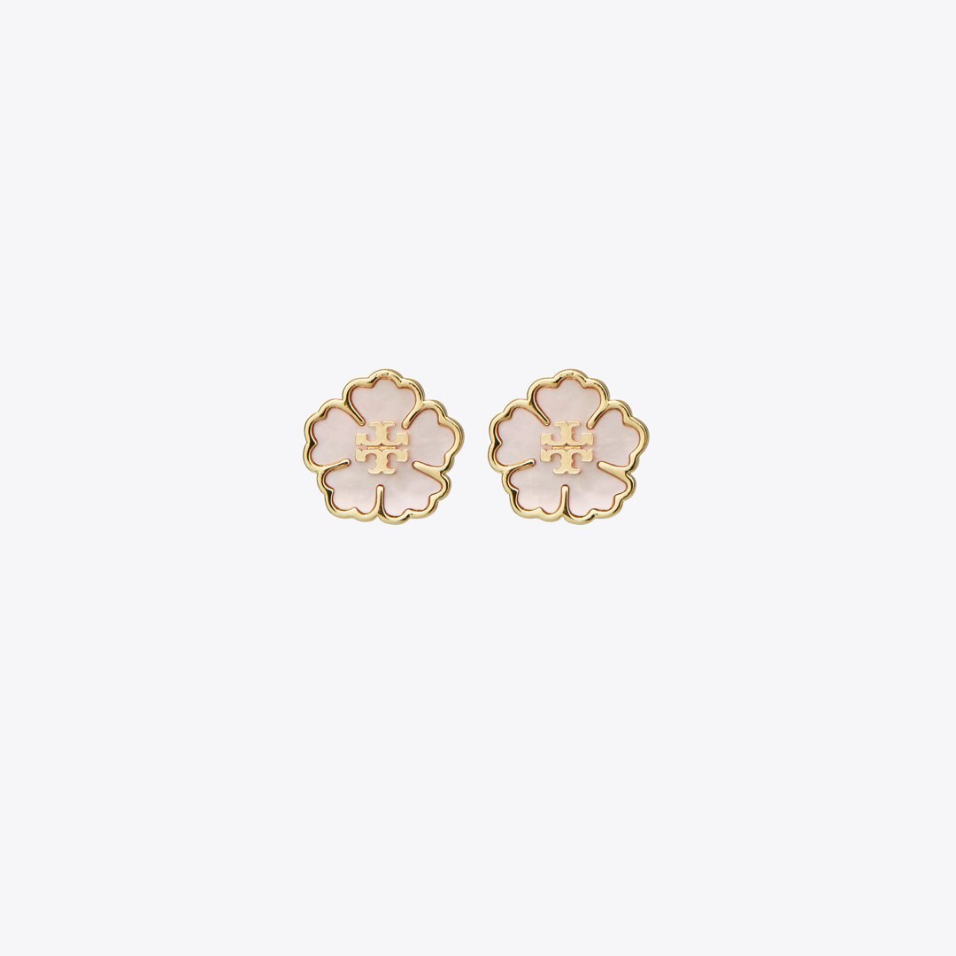 Tory Burch Small Forget Me Not Stud Earrings Tory Gold / Mother of Pearl