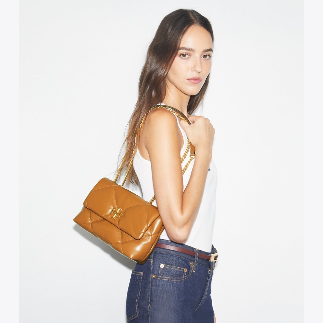 Tory Burch Small Kira Diamond Quilt Shoulder Bag Classic Chestnut