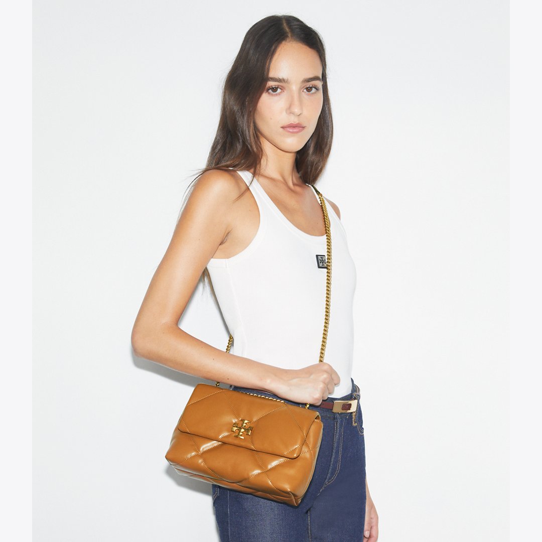 Tory Burch Small Kira Diamond Quilt Shoulder Bag Classic Chestnut