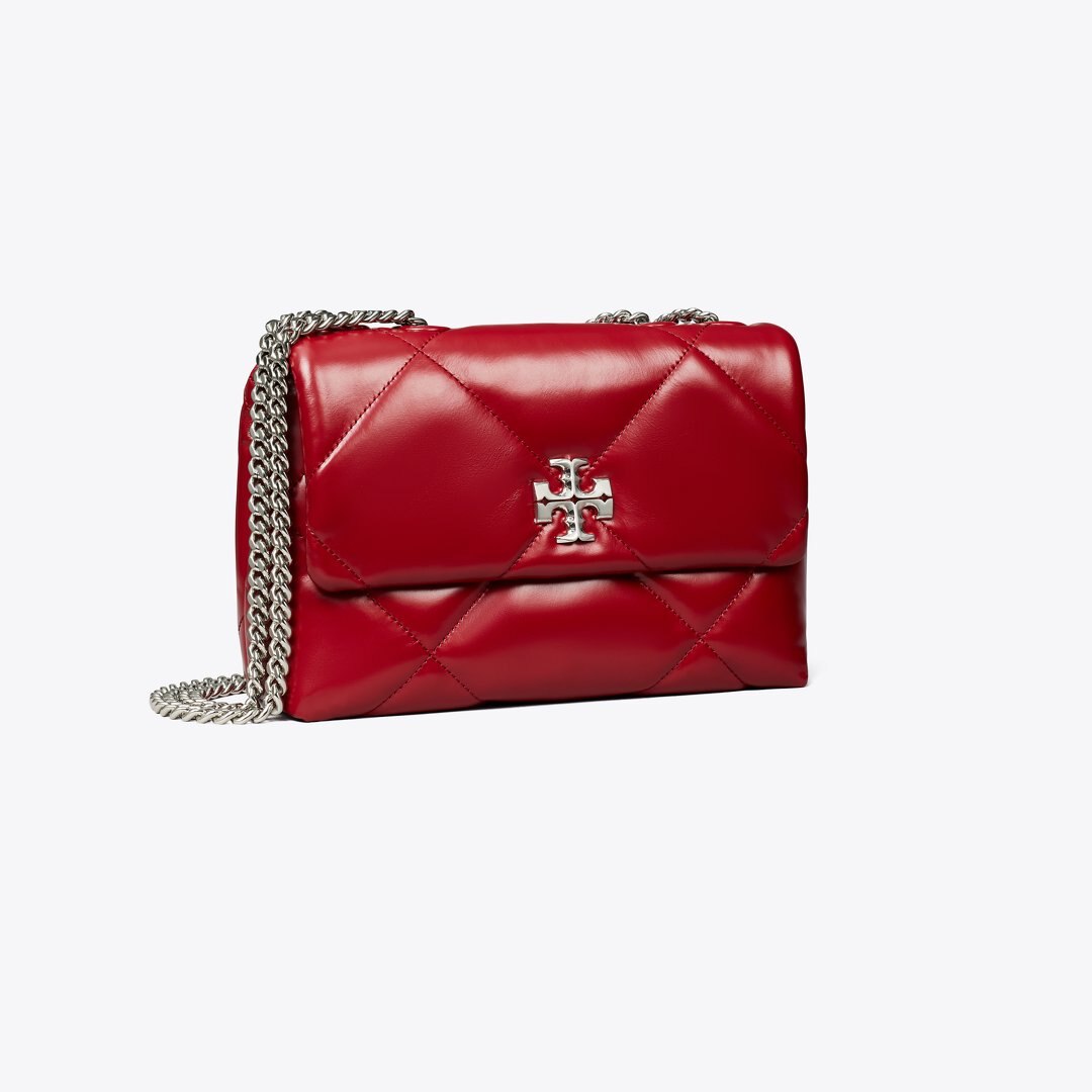 Tory Burch Small Kira Diamond Quilt Shoulder Bag Red