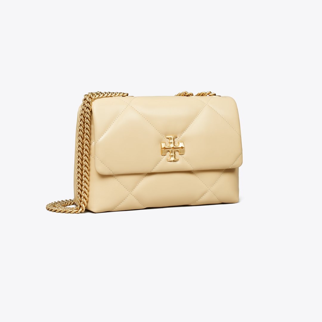 Tory Burch Small Kira Diamond Quilt Shoulder Bag Vanilla Soft Serve