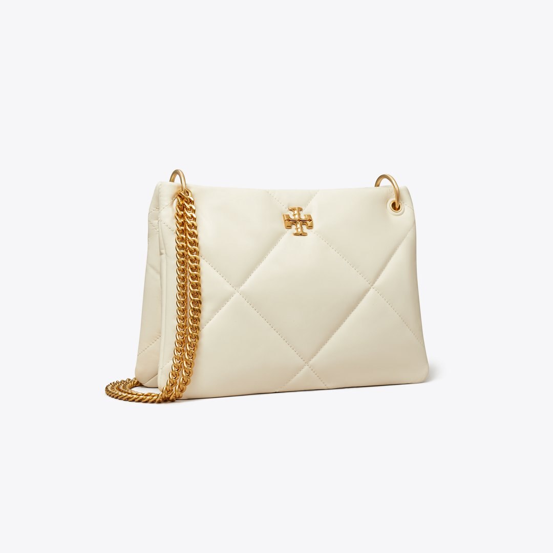 Tory Burch Small Kira Diamond Quilt Shoulder Bag Warm White
