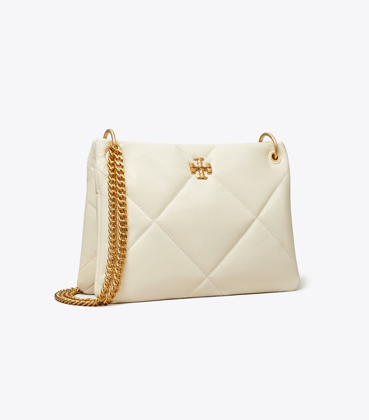 Small Kira Diamond Quilt Shoulder Bag Warm White Warm White