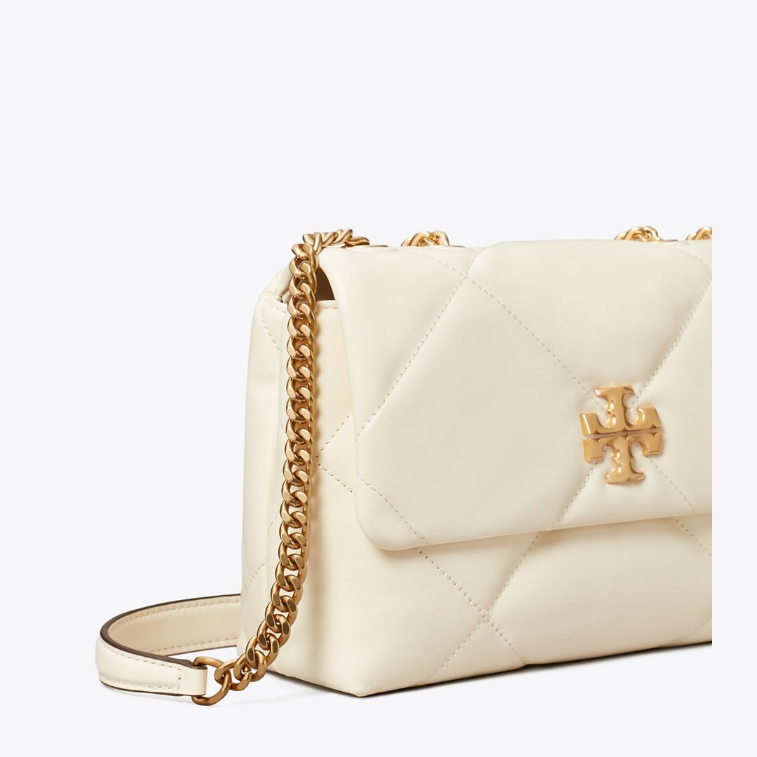 Tory Burch Small Kira Diamond Quilt Shoulder Bag Warm White