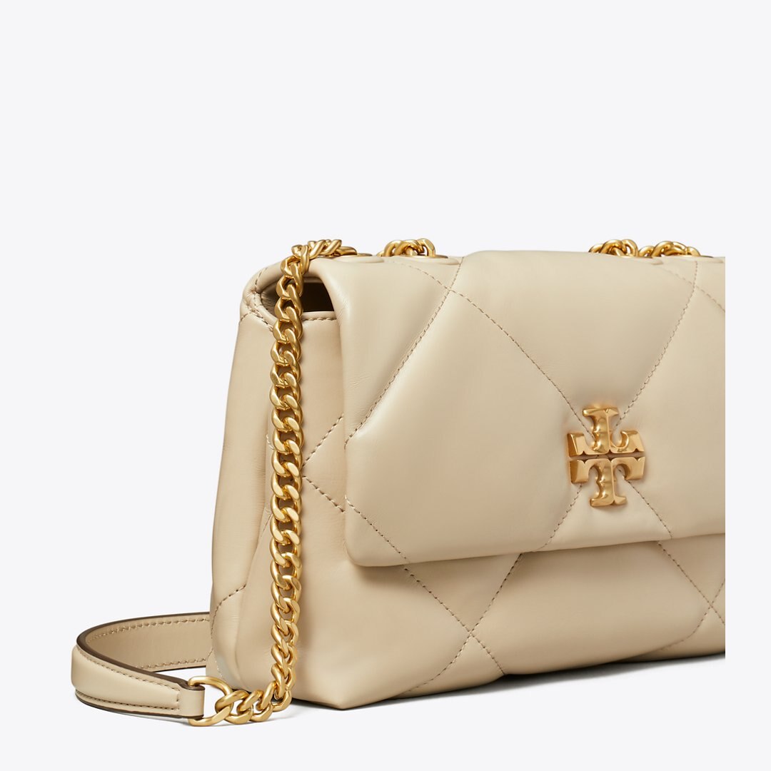 Tory Burch Small Kira Diamond Quilt Shoulder Bag Light Stone