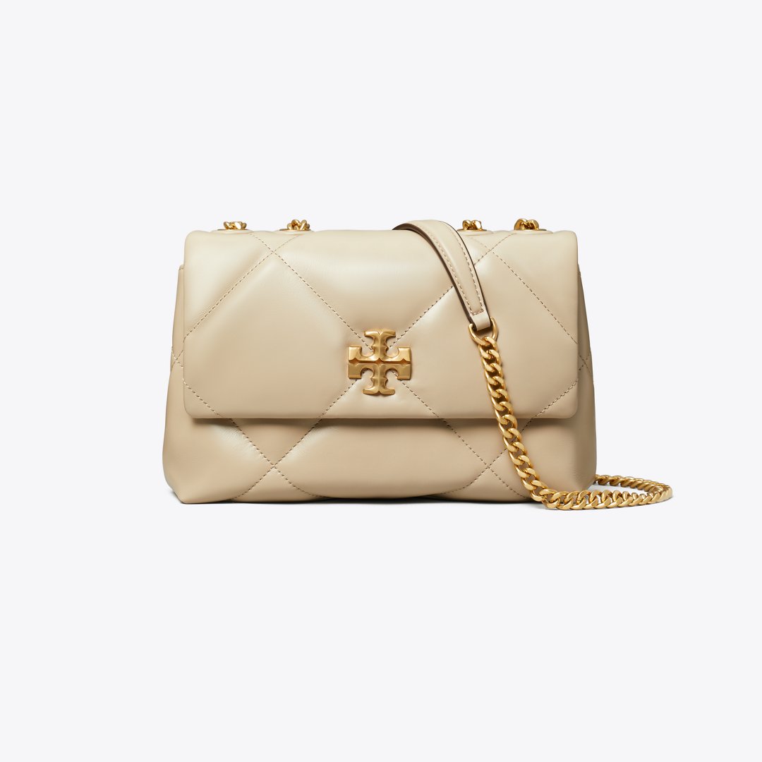 Tory Burch Small Kira Diamond Quilt Shoulder Bag Light Stone