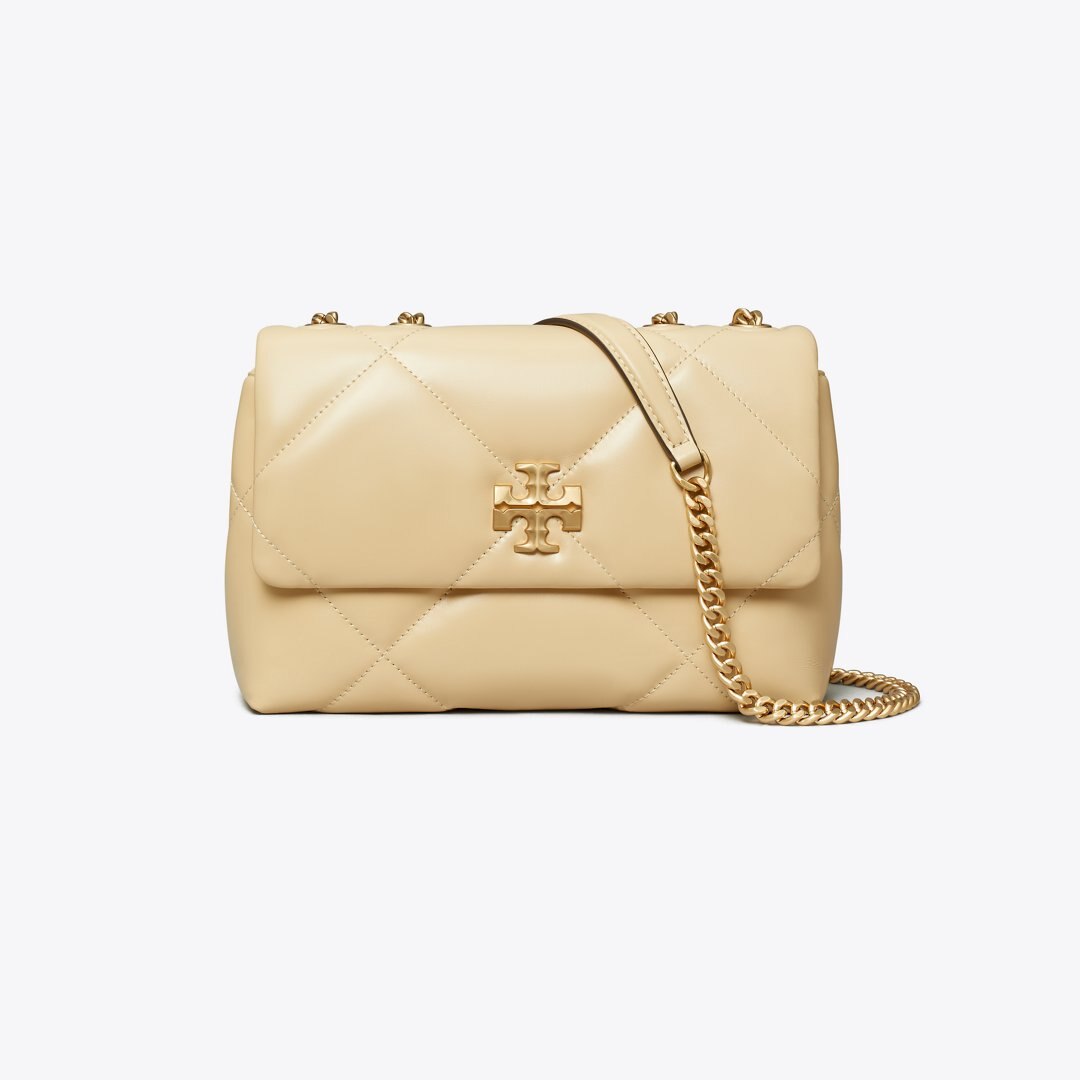 Tory Burch Small Kira Diamond Quilt Shoulder Bag Vanilla Soft Serve