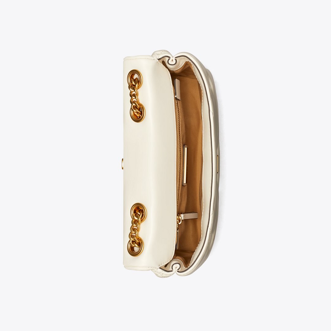 Tory Burch Small Kira Diamond Quilt Shoulder Bag Warm White