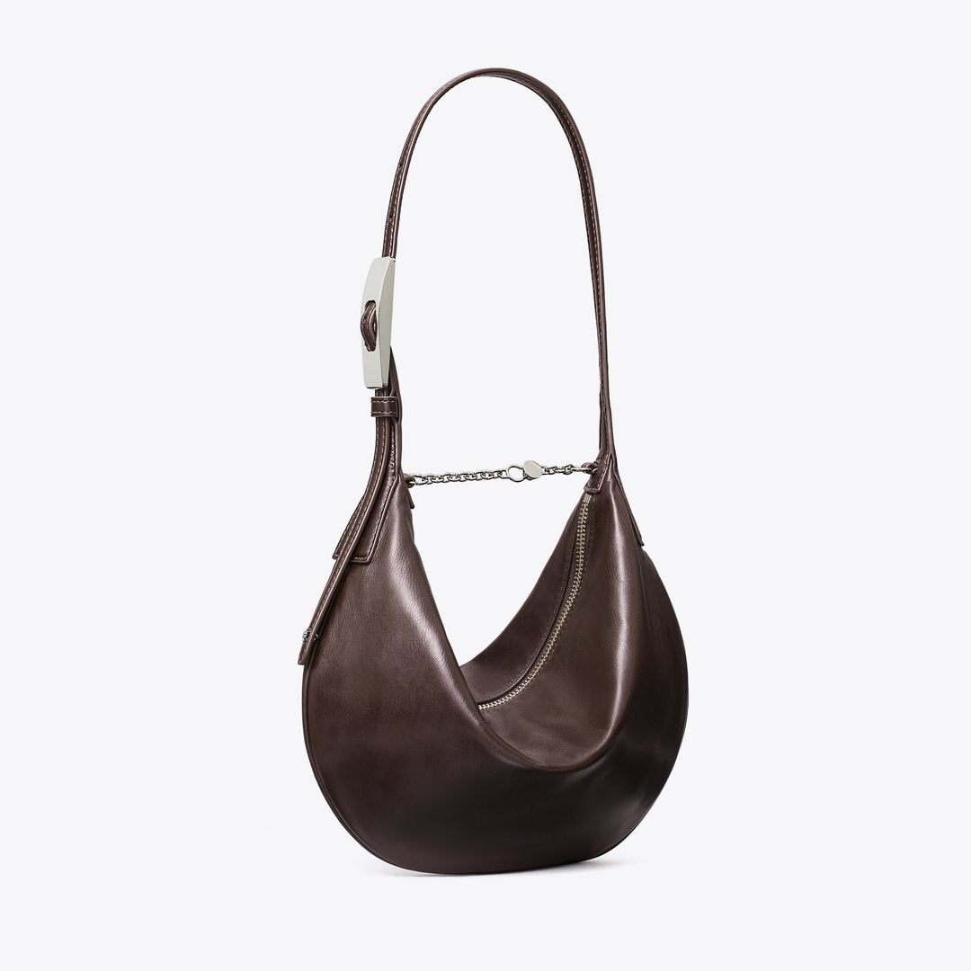 Tory Burch Small Leather Balloon Bag Warm Mahogany