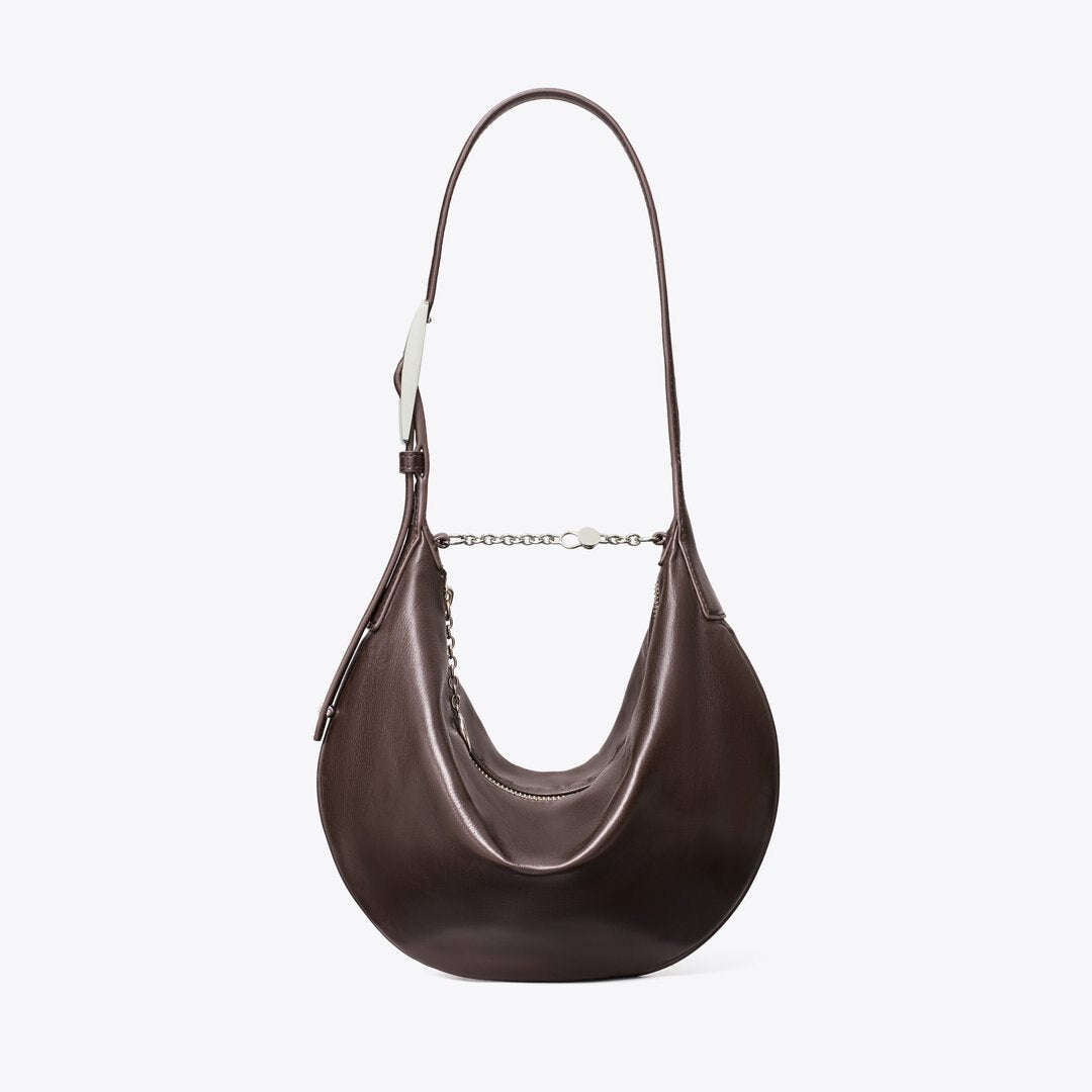 Tory Burch Small Leather Balloon Bag Warm Mahogany