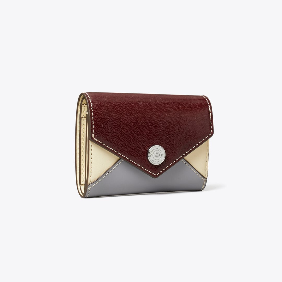 Tory Burch Small Leather Envelope Wallet Dark Carmine Multi