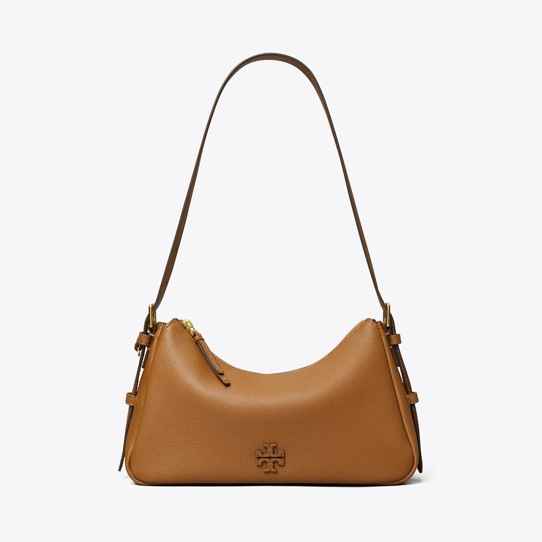 Tory Burch Small Leather Shoulder Bag Forest Brown