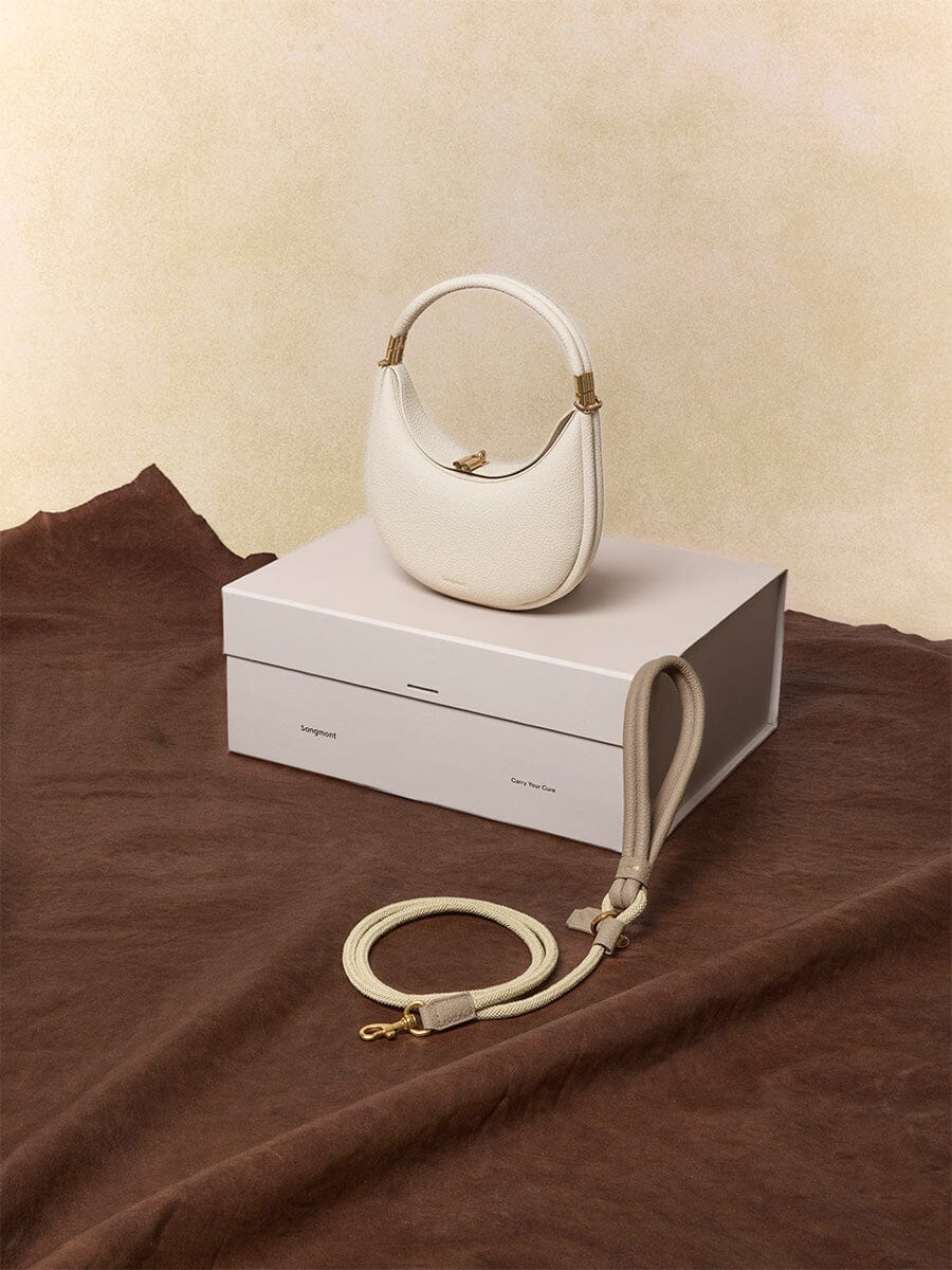 Songmont Small Luna & Pet Leash Box Ivory Cream Apricot